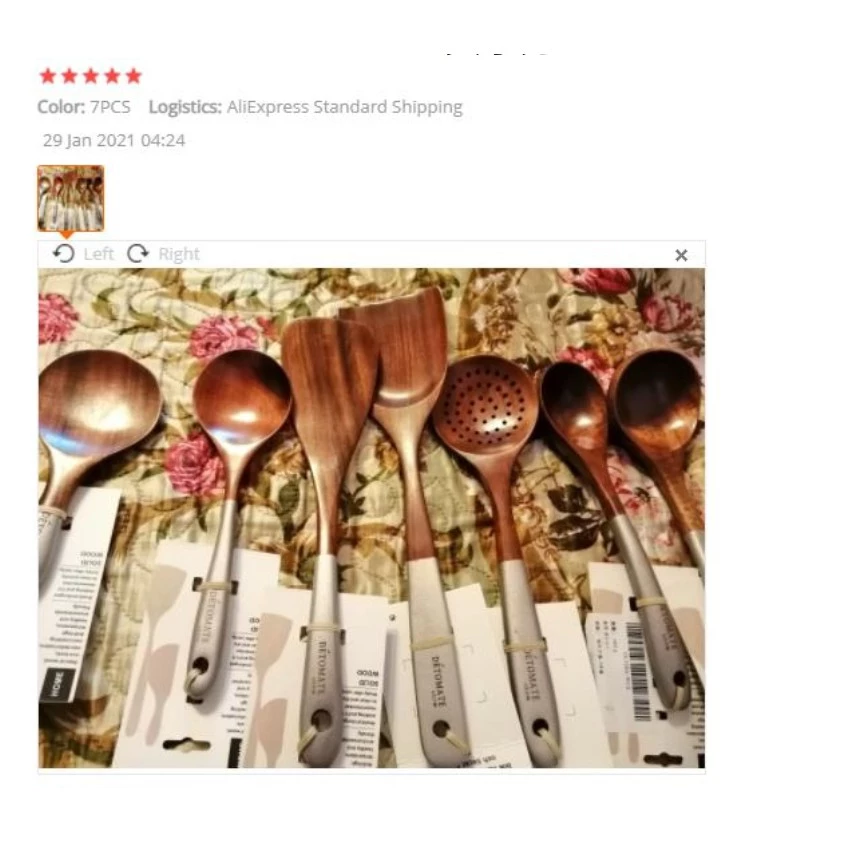 solid wood cooking tool set