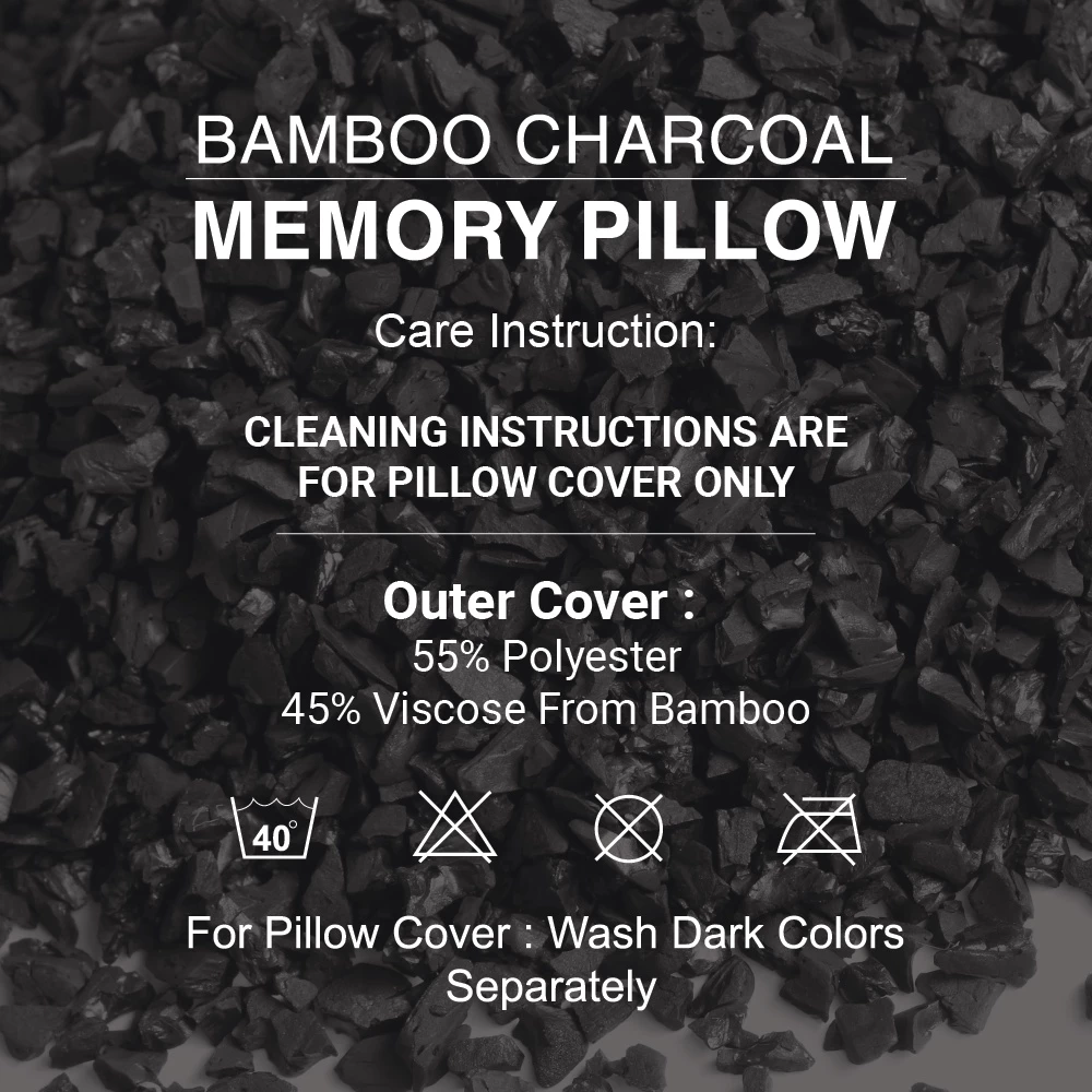 Jean Perry Eco Health Bamboo Charcoal Gel Memory Pillow Classic