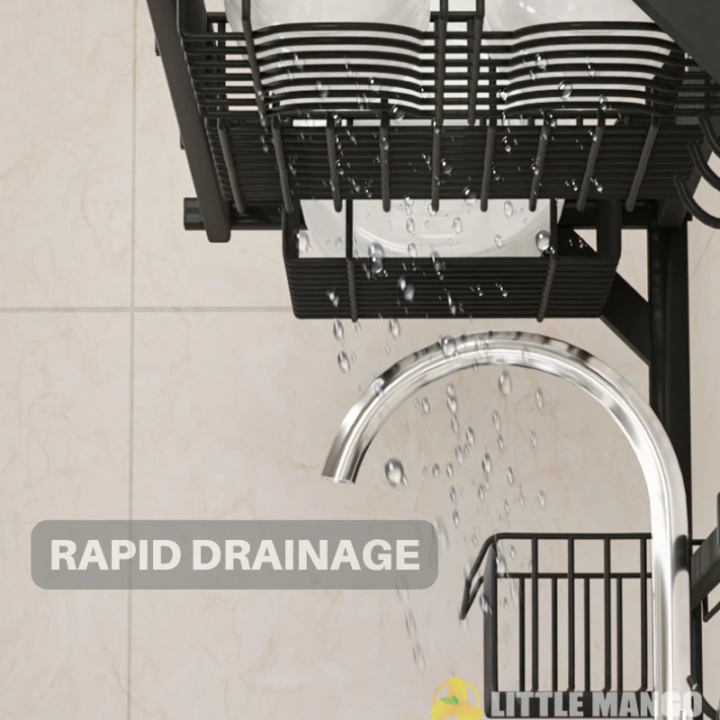 Rak Pinggan Sinki Mangkuk Stainless Steel Rak Dapur Drying Rack