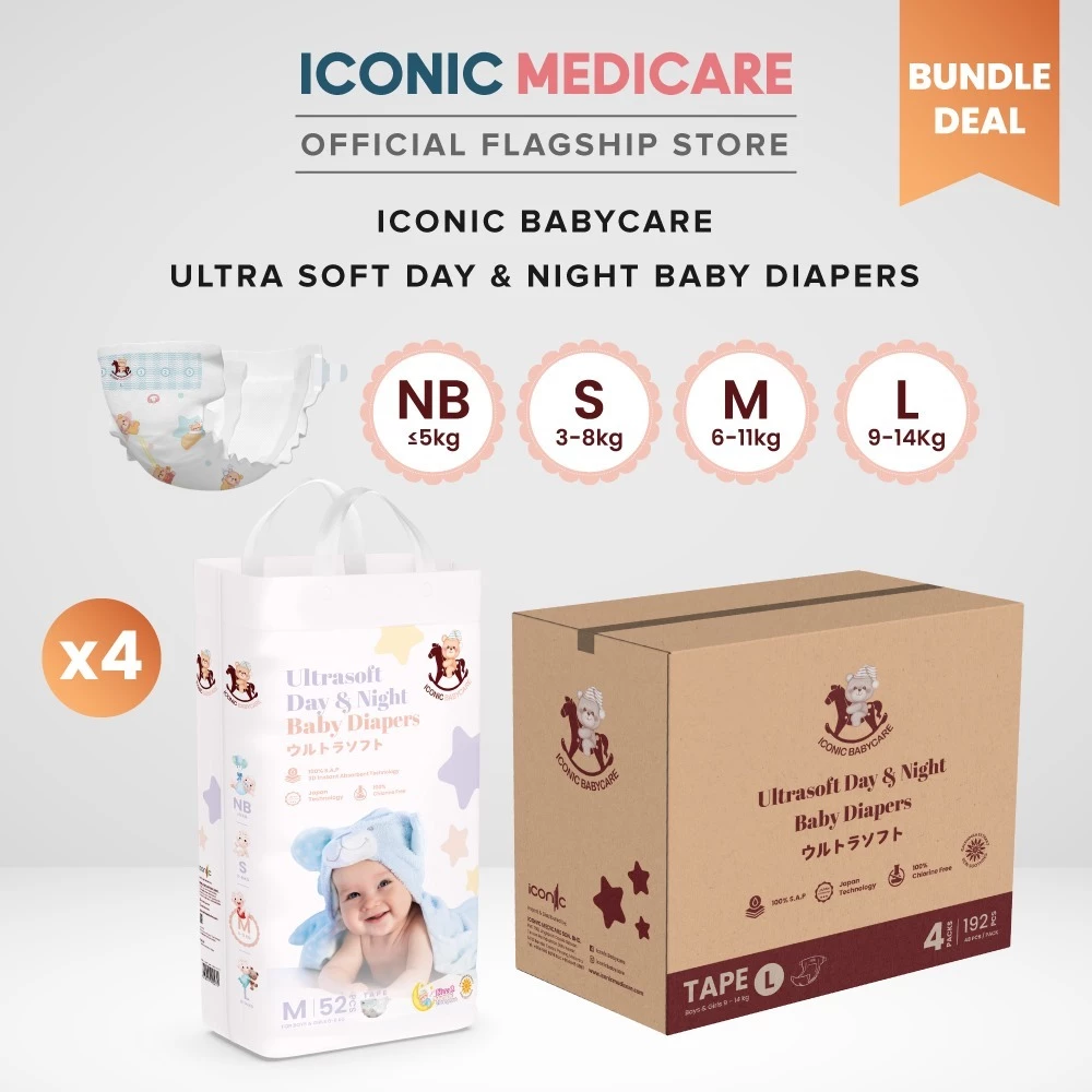 Iconic Babycare Ultrasoft Day & Night Baby Diaper Tape